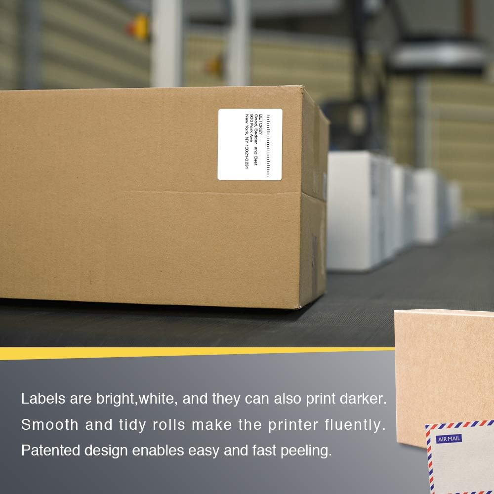 BETCKEY - 2.25" x 2" (57 mm x 51 mm) Multipurpose & Address Labels Compatible with Zebra & Rollo Label Printer,Premium Adhesive & Perforated [20 Rolls, 14000 Labels]