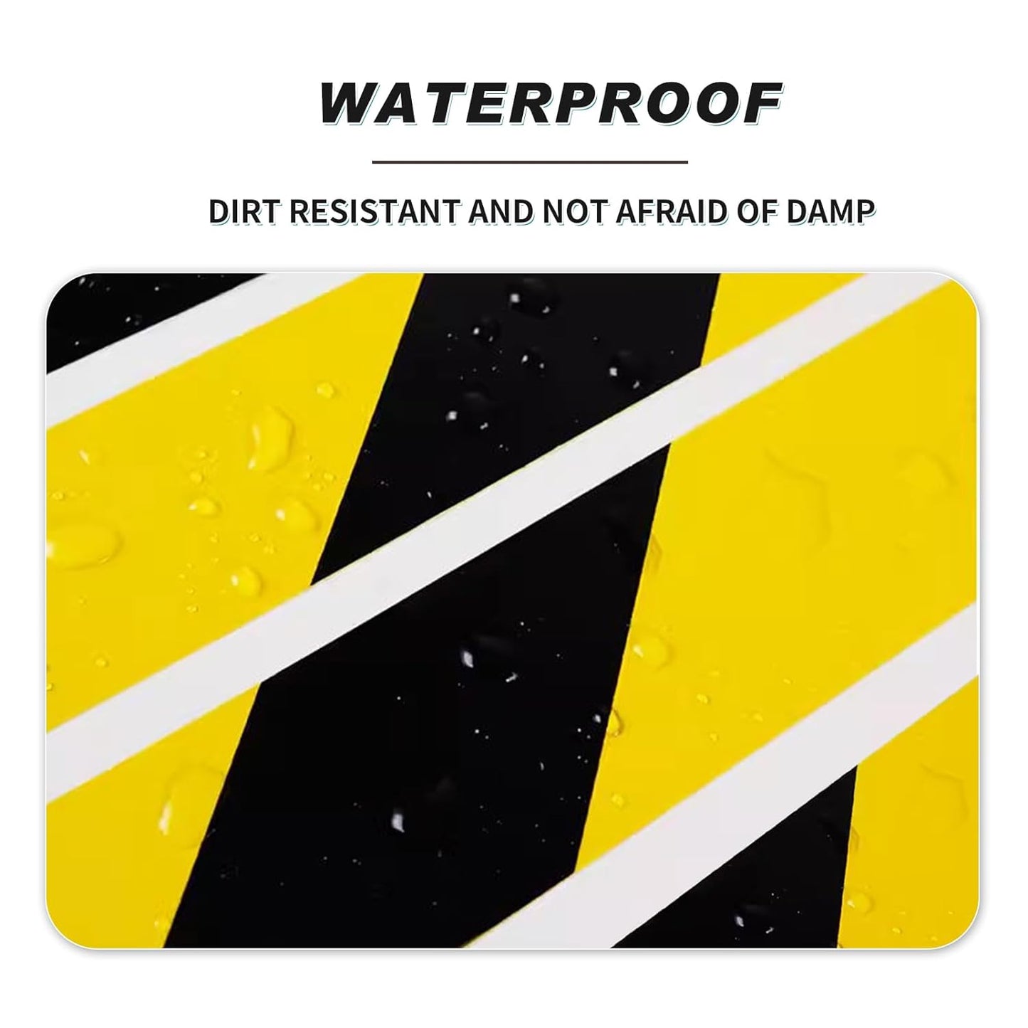 2 Inch x 660 FT Black & Yellow Floor Marking Tape, High-Visibility & Adhesive Hazard Tape for Caution & Aisle Marking, Caution Warning Safety Stripe Tape Roll for Walls Steps Pipes Equipment