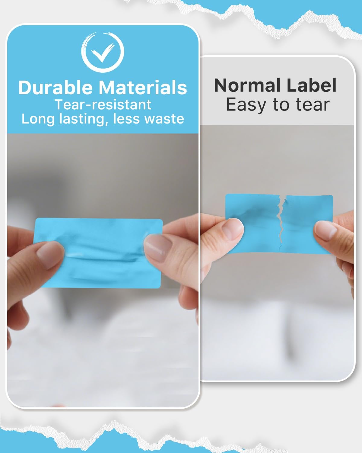 iEager 2.25x1.25 Inch Thermal Labels, Blue Durable Thermal Printer Stickers, Self-Adhesive Rectangle Shipping Label Printer Sticker for Barcode, Name, Address, 1000 Labels/Roll