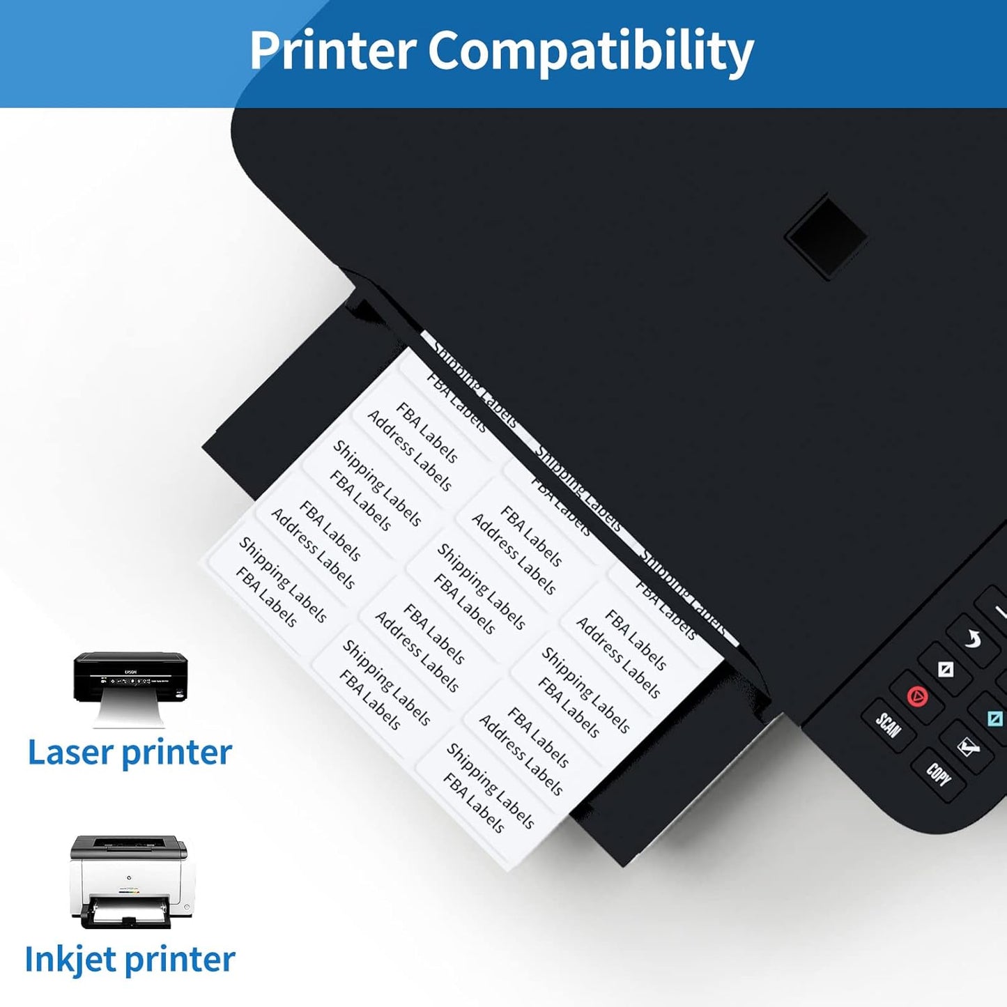 BESTEASY 30-up 8000 Sheets 1/'' X 2-5/8/'' Address Shipping Labels for Laser and Inkjet Printers, FBA Product Labels (240000 Labels) (SL-30-8000)
