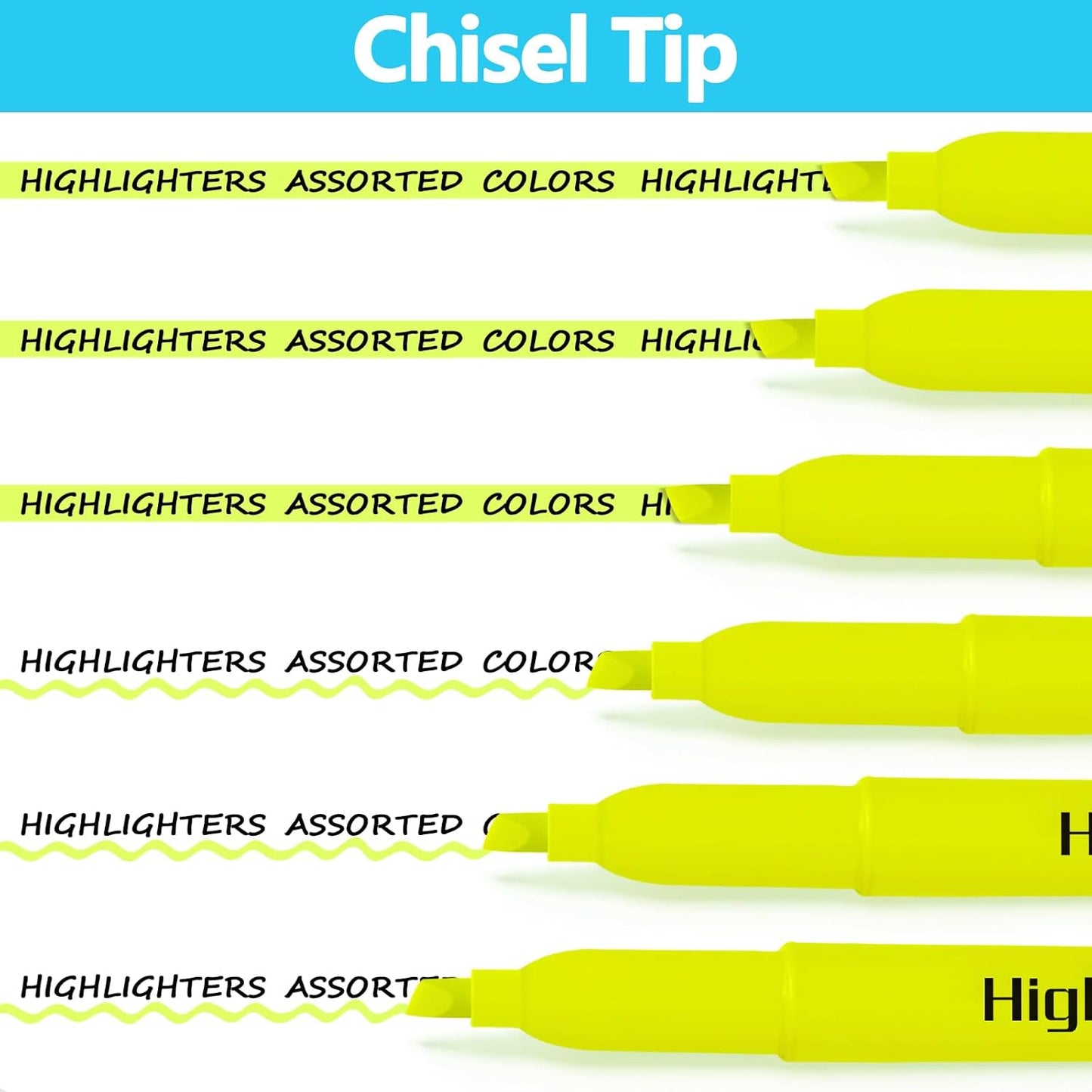 Highlighters Bulk - Quick-Dry No Bleed Markers for Office Classroom School Supplies Adults Kids Teachers Students (Yellow, 30)