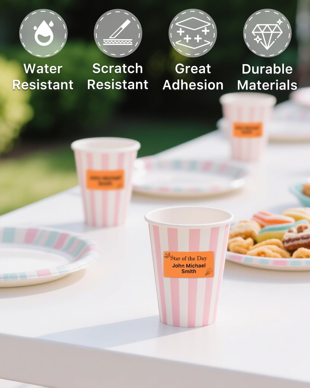 iEager 2.25x1.25 Inch Thermal Labels, Orange Durable Thermal Printer Stickers, Self-Adhesive Rectangle Shipping Label Printer Sticker for Barcode, Name, Address, 1000 Labels/Roll