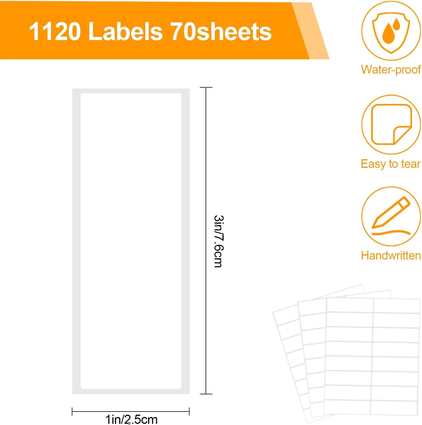 Joyberg 1120 PCS Removable Freezer Labels for Organizing, 1”x3” Frozen Food Labels Stickers, Tear-Resistant No Residue Blank Sticker Labels to Write On, Removable Labels for Food Containers