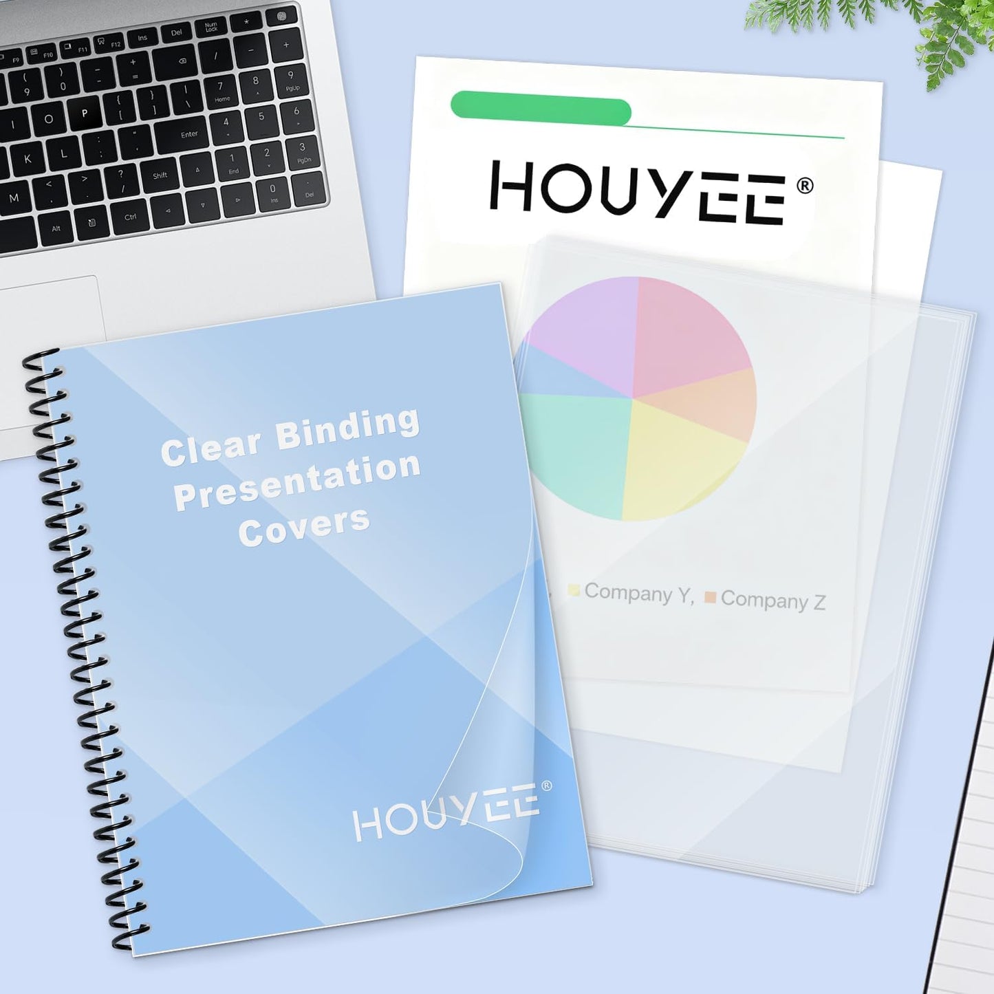 HOUYEE 8 Mil 1000 Pack Clear Binding Presentation Covers, PVC Report Covers, 8-1/2 x 11 Inches, Letter Size (100P X 10)