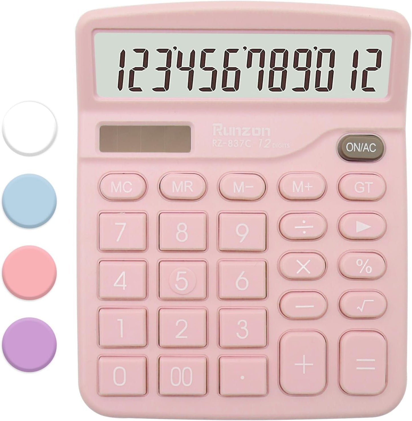 Basic Office Desktop Calculator - 12 Digit Large LCD Display, Sensitive Buttons for Pink Office Supplies and School Supplies