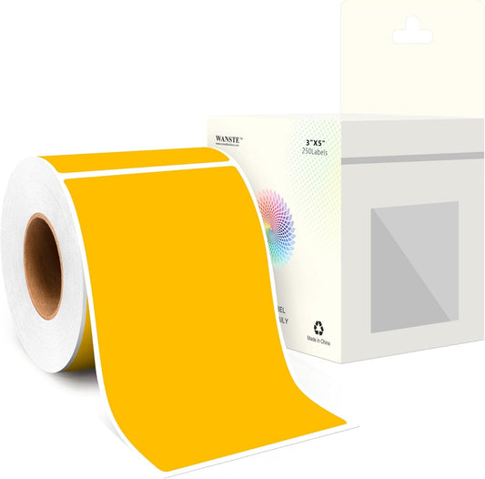 3 x 5 Inch 250Pcs Rectangle Color Coding Stickers,Strong Adhesion Easy to Write Label for Moving,Box Organization,Inventory,Business,Fluorescent Orange