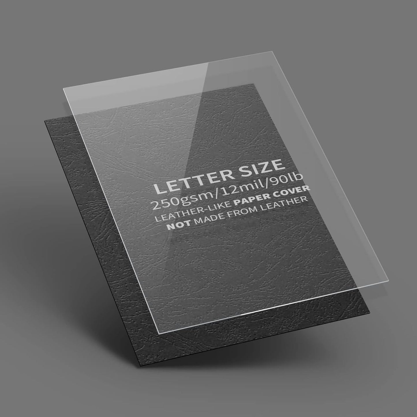 Binditek 120 Pack Binding Covers and Combs kit, Includes 50 Pcs 8mil Clear PVC, 20 Pcs 1/2" Binding Combs, 50 Black Paper Covers, for Letter Size