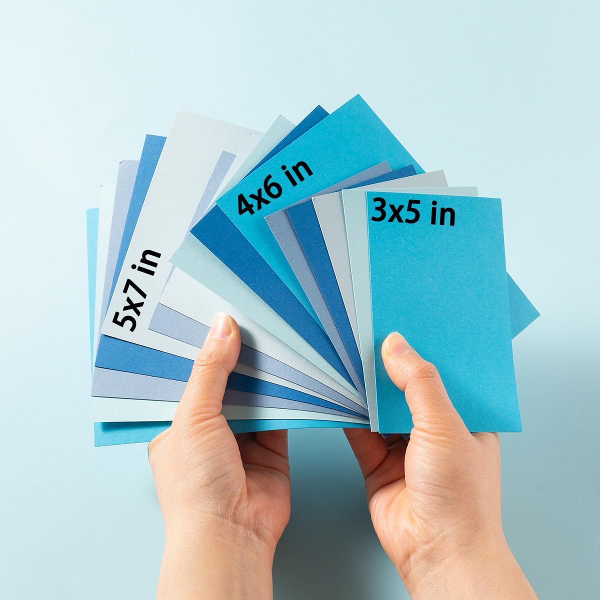 50 Sheets Colored Cardstock Paper 5 Colors, 250 GSM Heavy Card Stock for DIY Art Projects, Cards (Blue, 5x7)