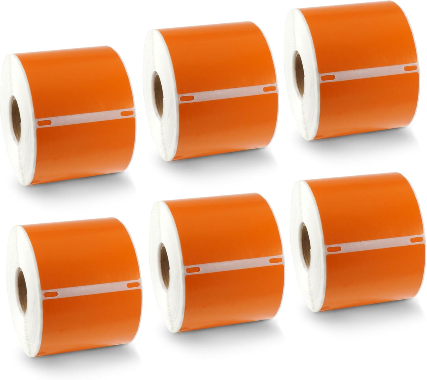 BETCKEY Colored Labels Compatible with Dymo 30857 (2-1/4" x 4") Visitor Name Tag Badge Labels, Compatible for Dymo LabelWriter Thermal 450, 4XL & Zebra Desktop Printers [6 Rolls, Orange]