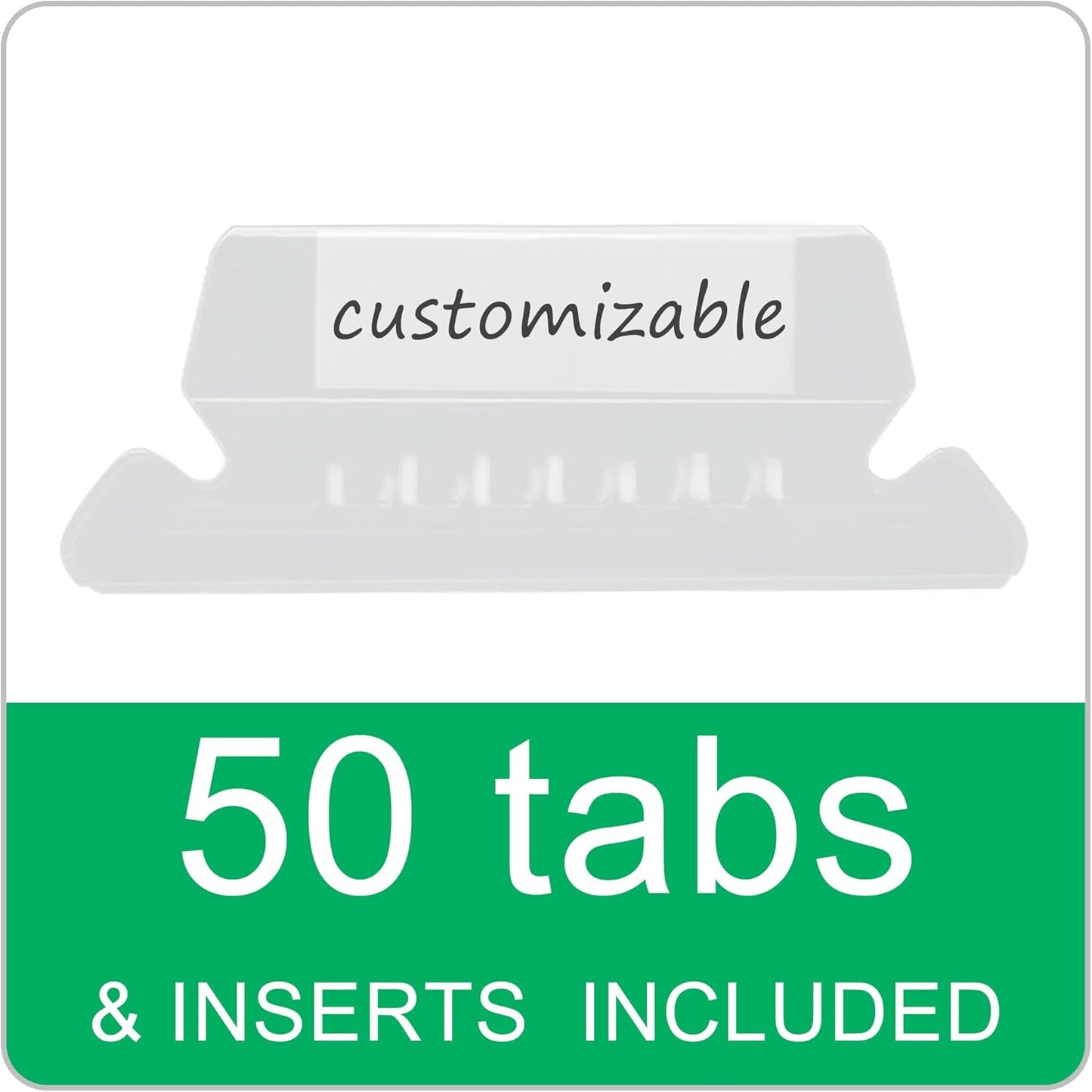 50 Packs Hanging File Folders,Standard Green,Letter Size File Folders with 1/5 Adjustable Cut Tabs,Decorative,Drawer,Desk and Cabinet Use