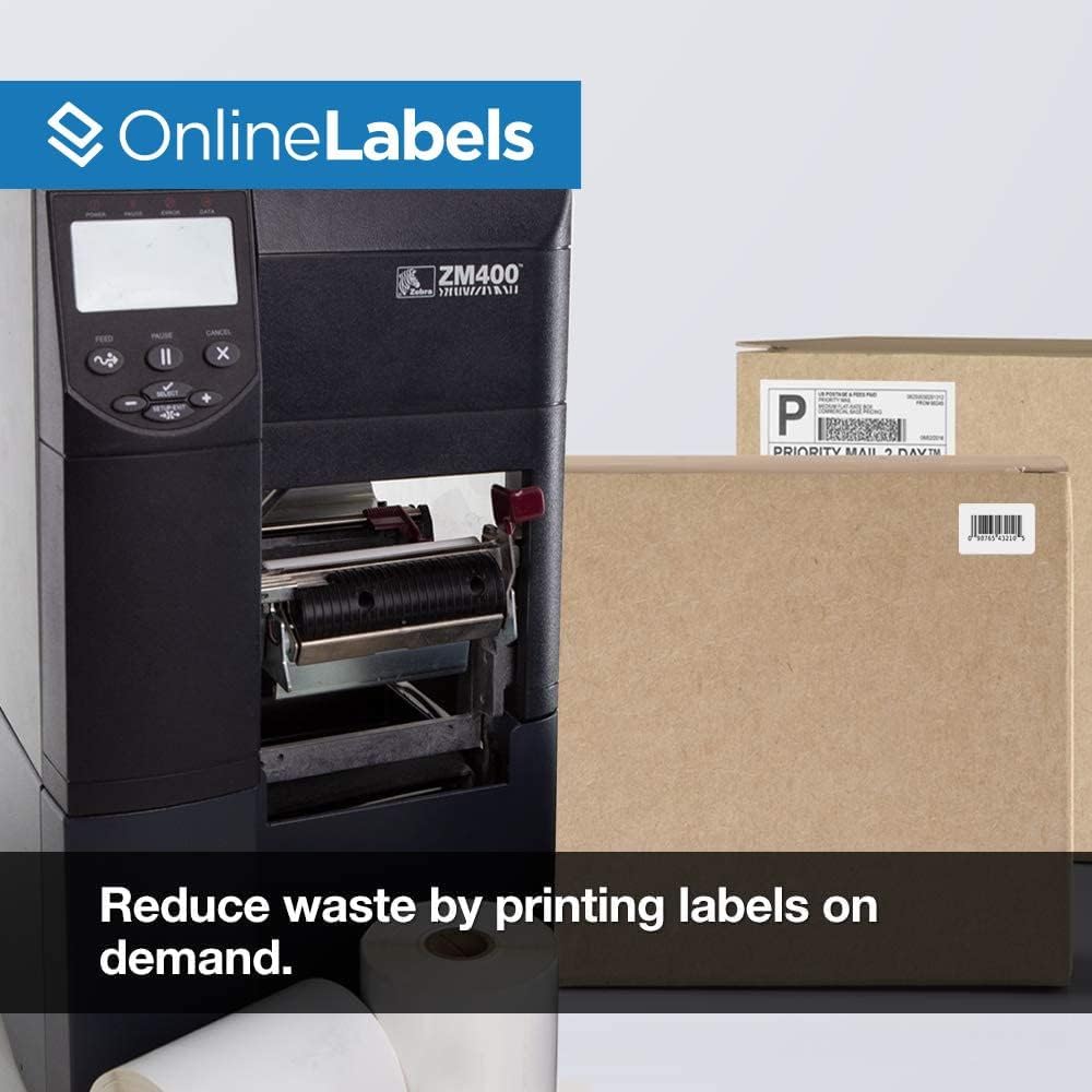 2 x 1 Labels for Thermal Transfer Printers - 1 Inch Core - Permanent Adhesive - Barcode, Inventory, Address Labels - 5,500 Labels, 4 Roll - Online Labels
