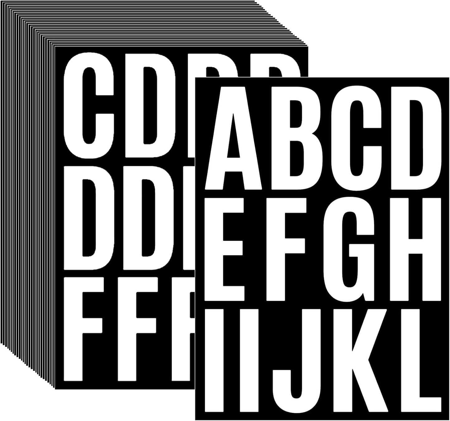 24 Sheets 2 Inch Self Adhesive Letters Stick on Vinyl Letters Capital Letter Stickers Alphabet Sticker Letter Number for Outdoor Sign Poster Mailboxes Crafts(White)