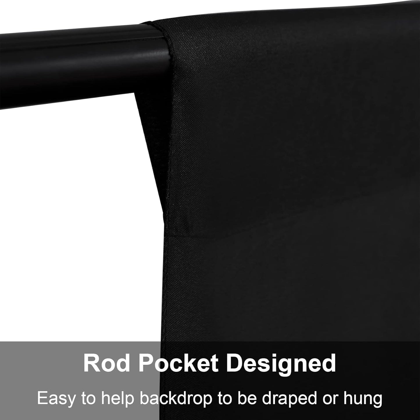 Joccun 8X10FT Black Backdrop Background for Photography,Polyester Backdrop Curtain Background Screen for Photography,Photoshoot,Video Recording,Studio(8X10ft,Black)