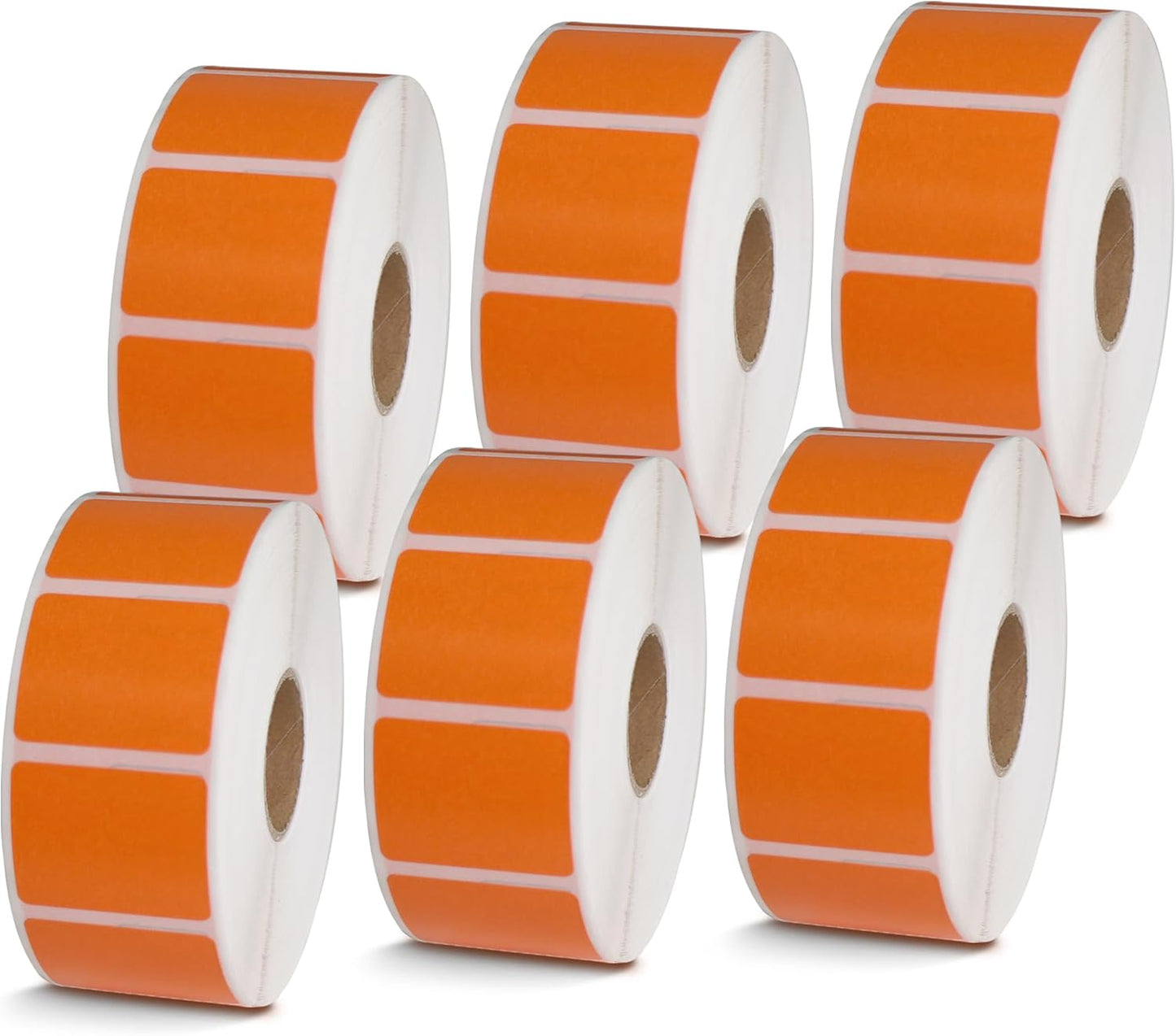 BETCKEY - 1.25" x 1" UPC Barcode & Address Labels Compatible with Zebra & Rollo Label Printer,Premium Adhesive & Perforated[Orange, 6 Rolls, 8280 Labels]