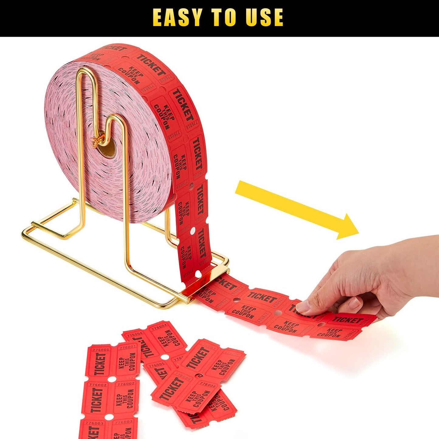 3 Pieces Raffle Ticket Dispenser Brass Ticket Roll Dispenser Raffle Drum for Single Double Roll, Sweepstakes, Charity Auctions, Trade Shows