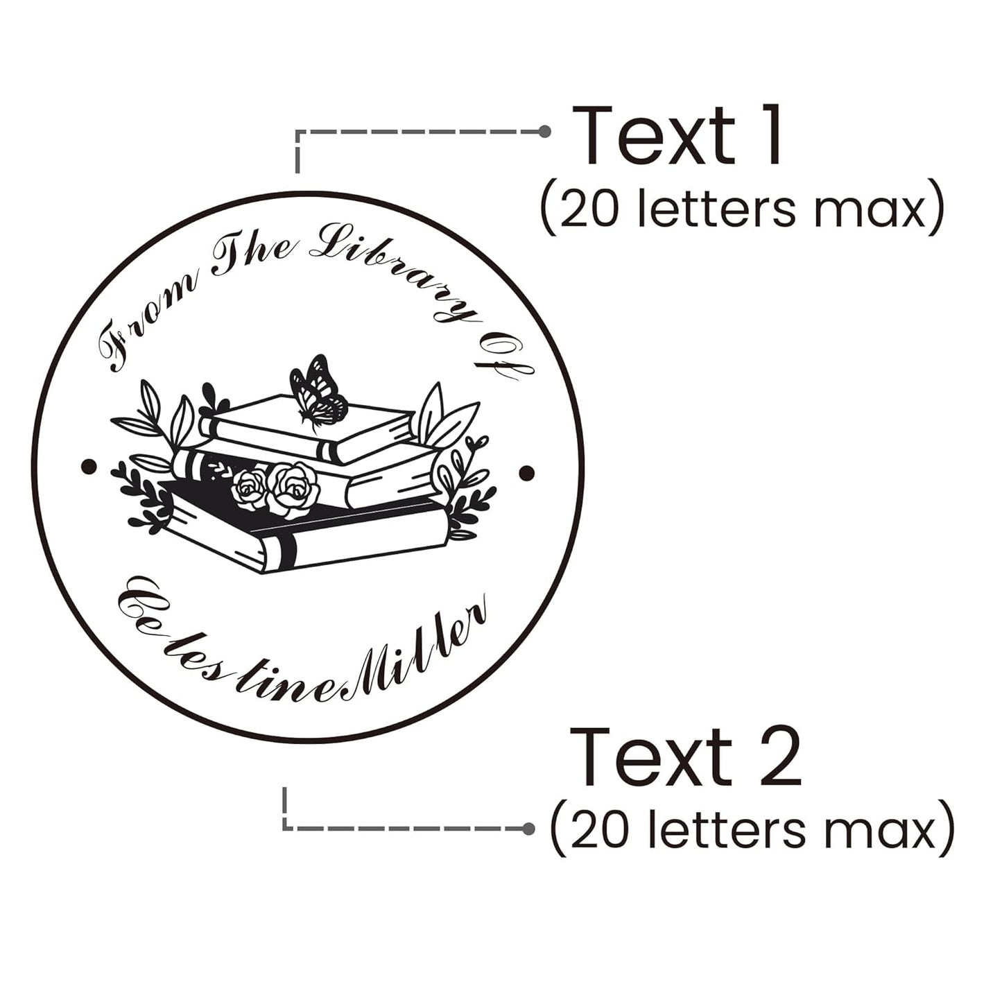 Book Embosser Custom Embosser Stamp with Your Name or Design Personalized Library Embosser Stamp Customized Books Business Cards Paper Documents Notebooks etc. (11)