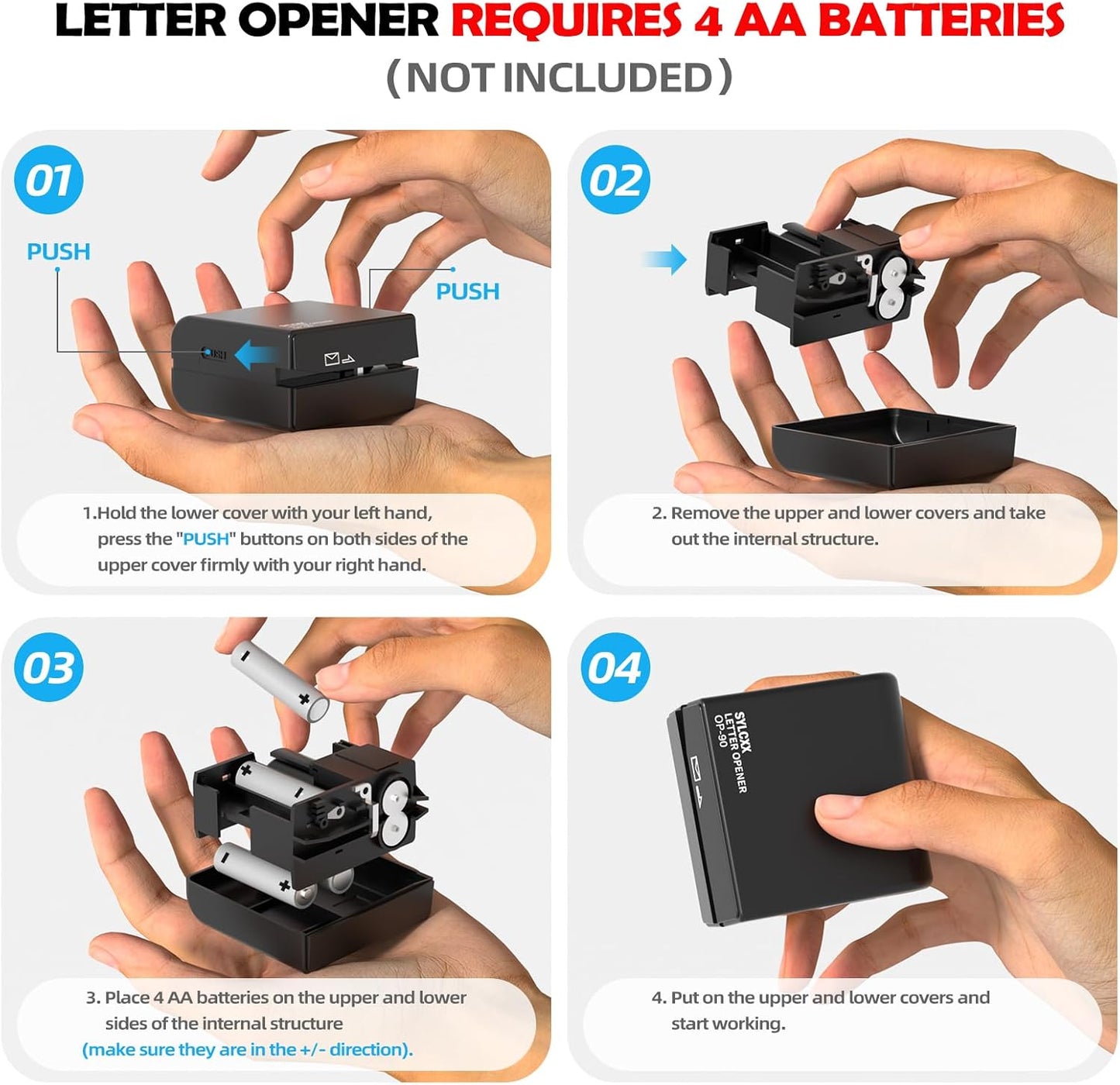 Battery Operated Electric Letter Opener - Letter Openers Envelope Slitter, Envelope Opener, Mail Opener, Universal Envelope Efficient Letter Opener Tool for Office, Home (Mint Green)