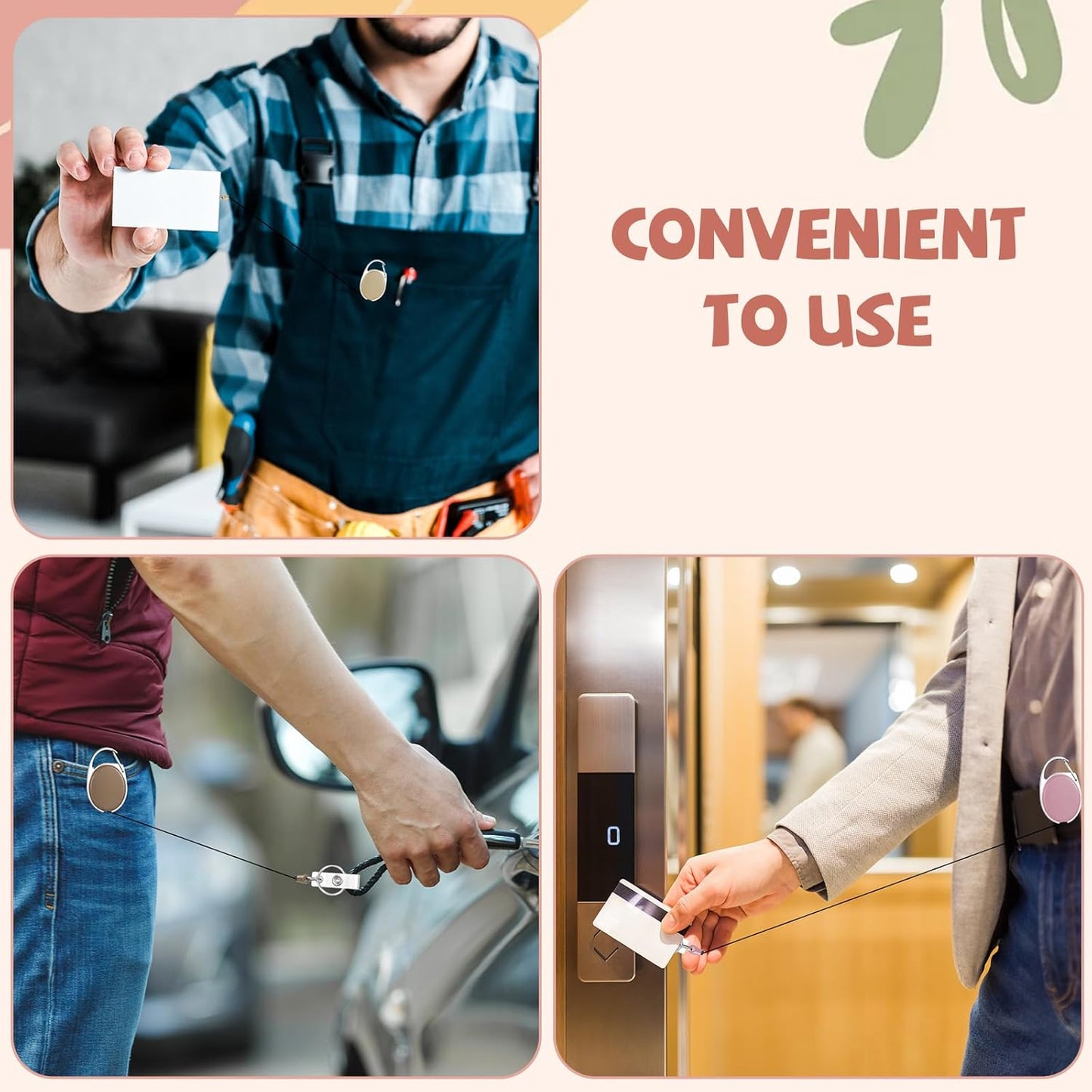 6 Color 60 Pcs Retractable Badge Holder with Carabiner Clips and Key Ring ID Badge Holder Retractable Clip Bulk for Office Worker Doctor Nurse Employee School Students Gifts