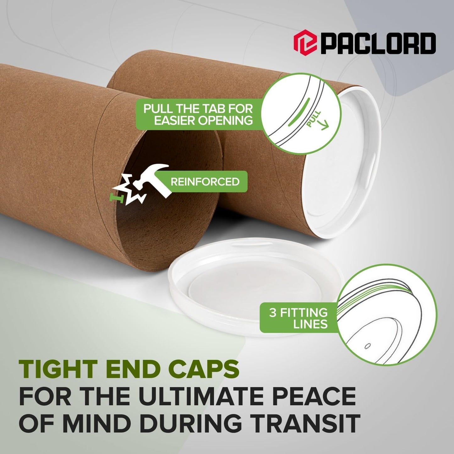 4" x 6" Reinforced Kraft Paper Mailing Tube, Pack of 1 Tube with 2 Caps – Secure USPS Approved Poster Tube – Cardboard Tube for Shipping and Storing Posters, Prints, Artwork, or Documents