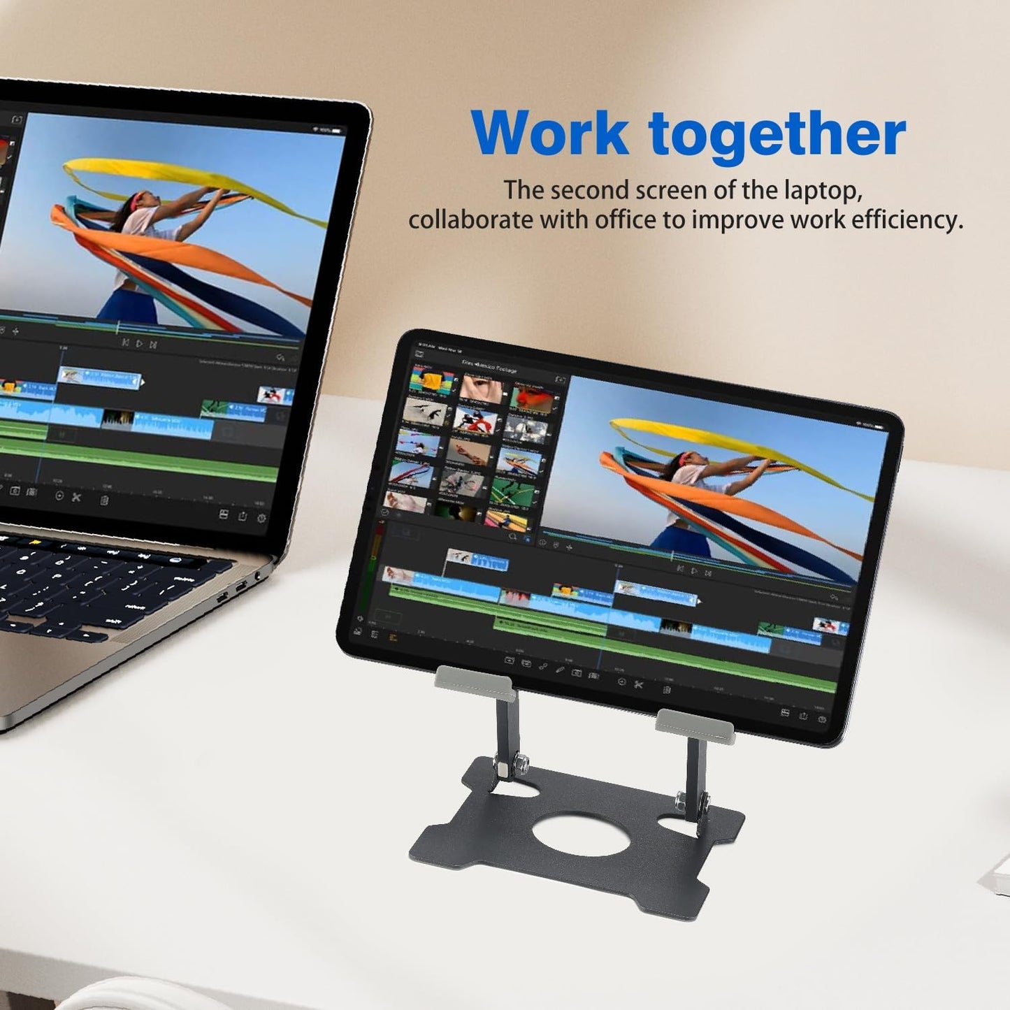 KABCON Tablet Stand,Tablet Holder for iPad,Adjustable Portable Multi Angle Desktop Stand Compatible with iPad Pro 9.7 10.5 12.9 Air Mini 1-4,Galaxy Tabs,Surface Pro Tablets,Kindle,E-Reader,Nexus