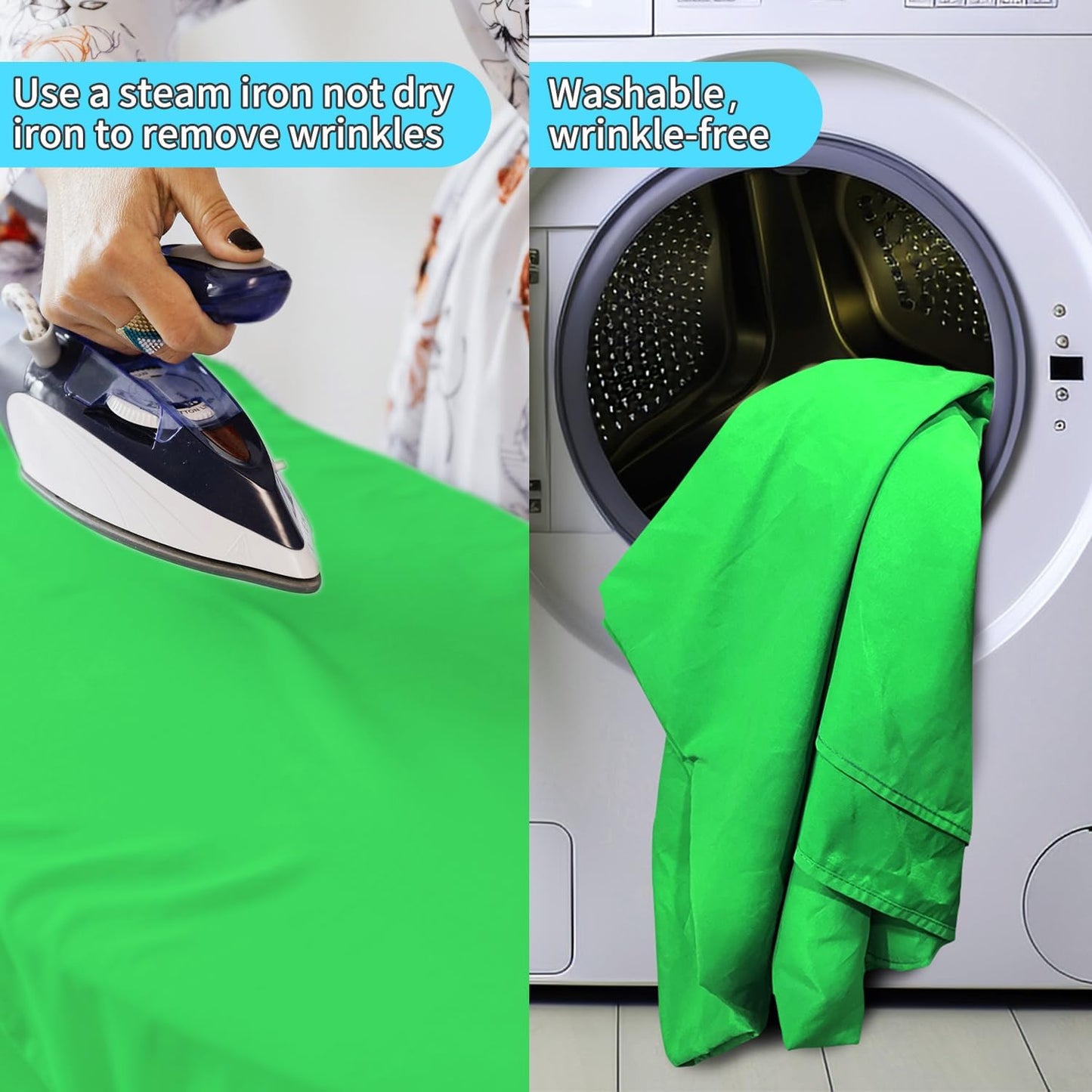 10 x 20 ft Green Backdrop Background Green Screen Green Backdrop for Photography Video Recording Picture Shooting high Density Polyester Fabric Pure Recording Parties Curtain