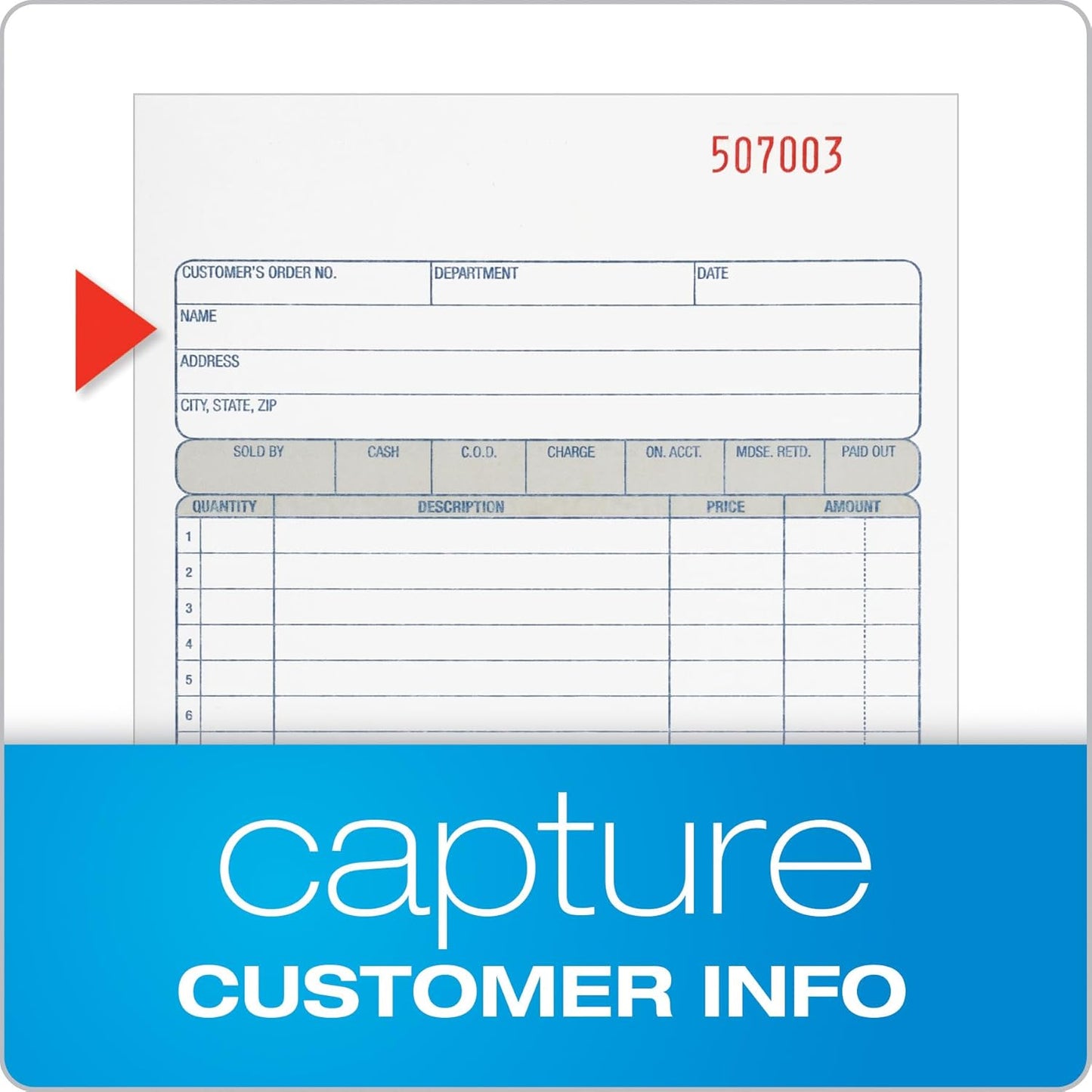 Adams Sales Order Book, 3-Part Carbonless, White/Canary/Pink, 5-9/16" x 8-7/16", 50 Sets (TC5805)