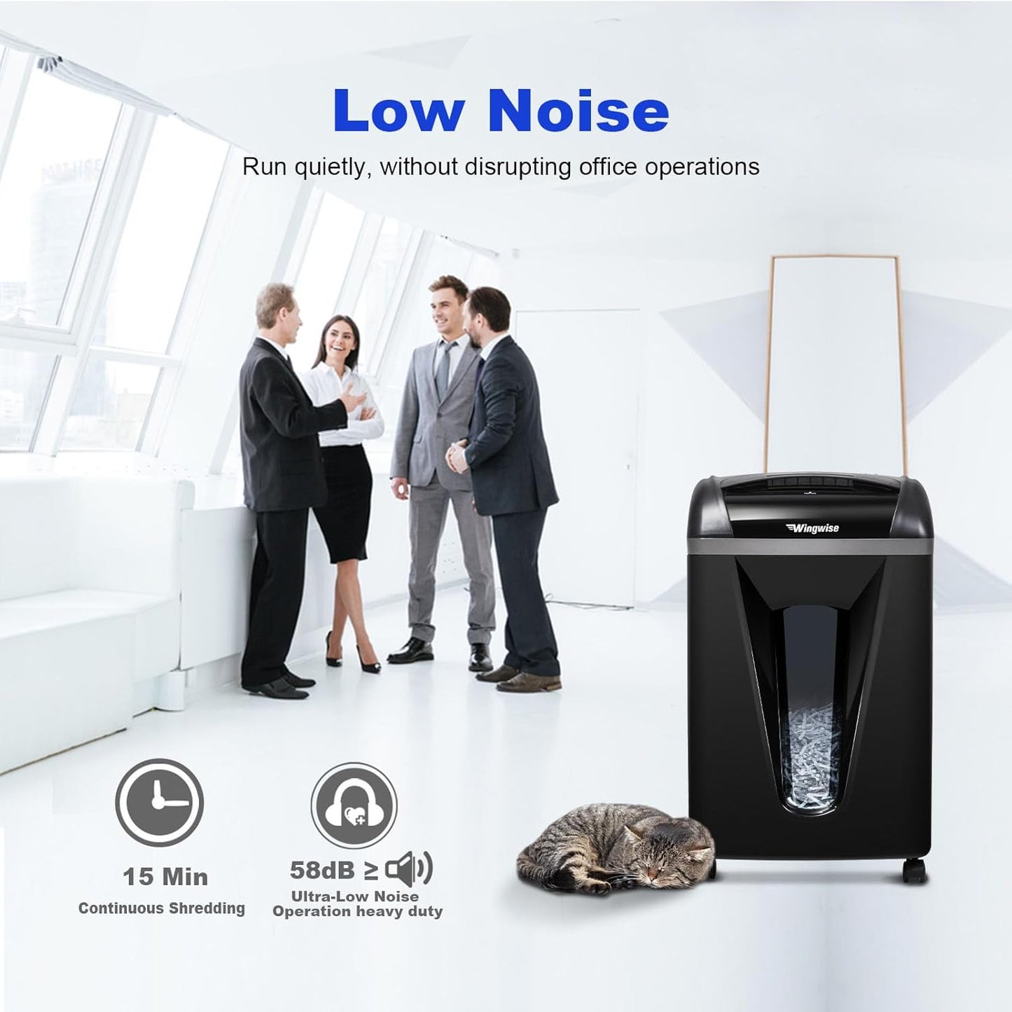 15-Sheet Paper Shredder with 58dB Quiet Operation, P4 Cross-Cut Security for Home Office, 15-Minute Run Time & 5.8-Gallon Bin – Shreds Credit Cards & CDs