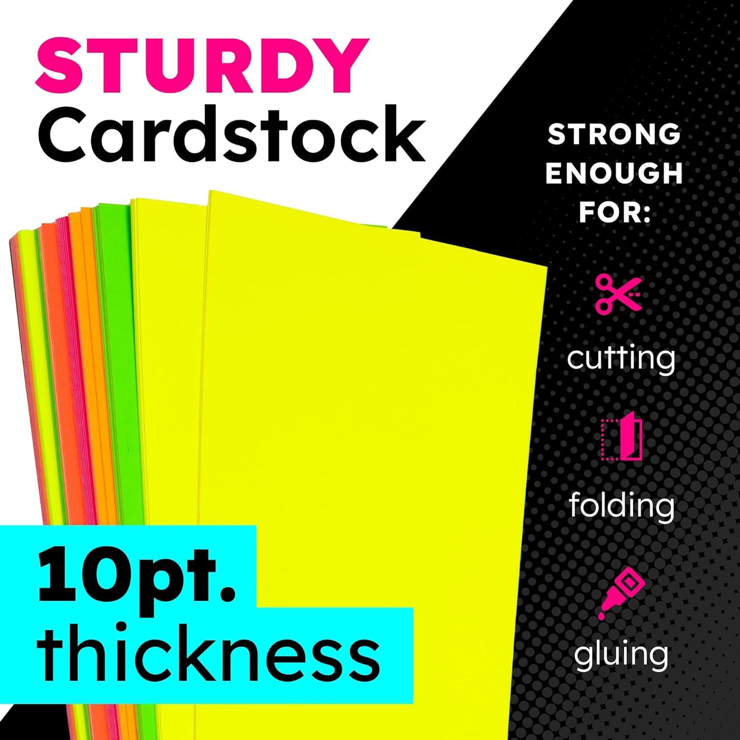 Hygloss Large Poster Board 22x28 - 25 Neon Yellow Single Color Poster Boards Bulk Pack - 10 Pt. Thickness Colored Poster Board Paper for Projects, Signs, Displays - Posterboard Multipack 22" x 28"