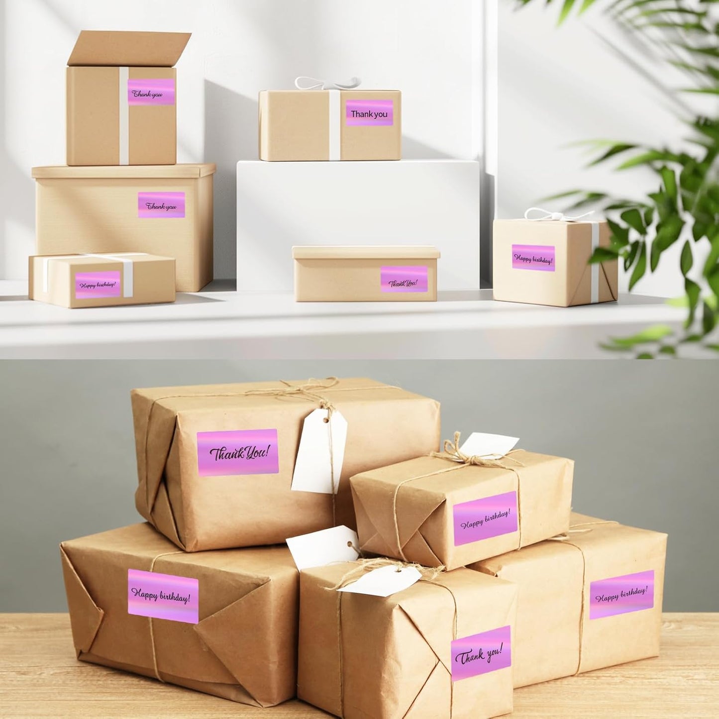 2.25"x1.25" Direct Thermal Labels, Holographic Thermal Printer Labels for Barcode, Self-Adhesive Address Shipping Thermal Label Stickers-1 Roll, 300 Labels, Holographic Pink