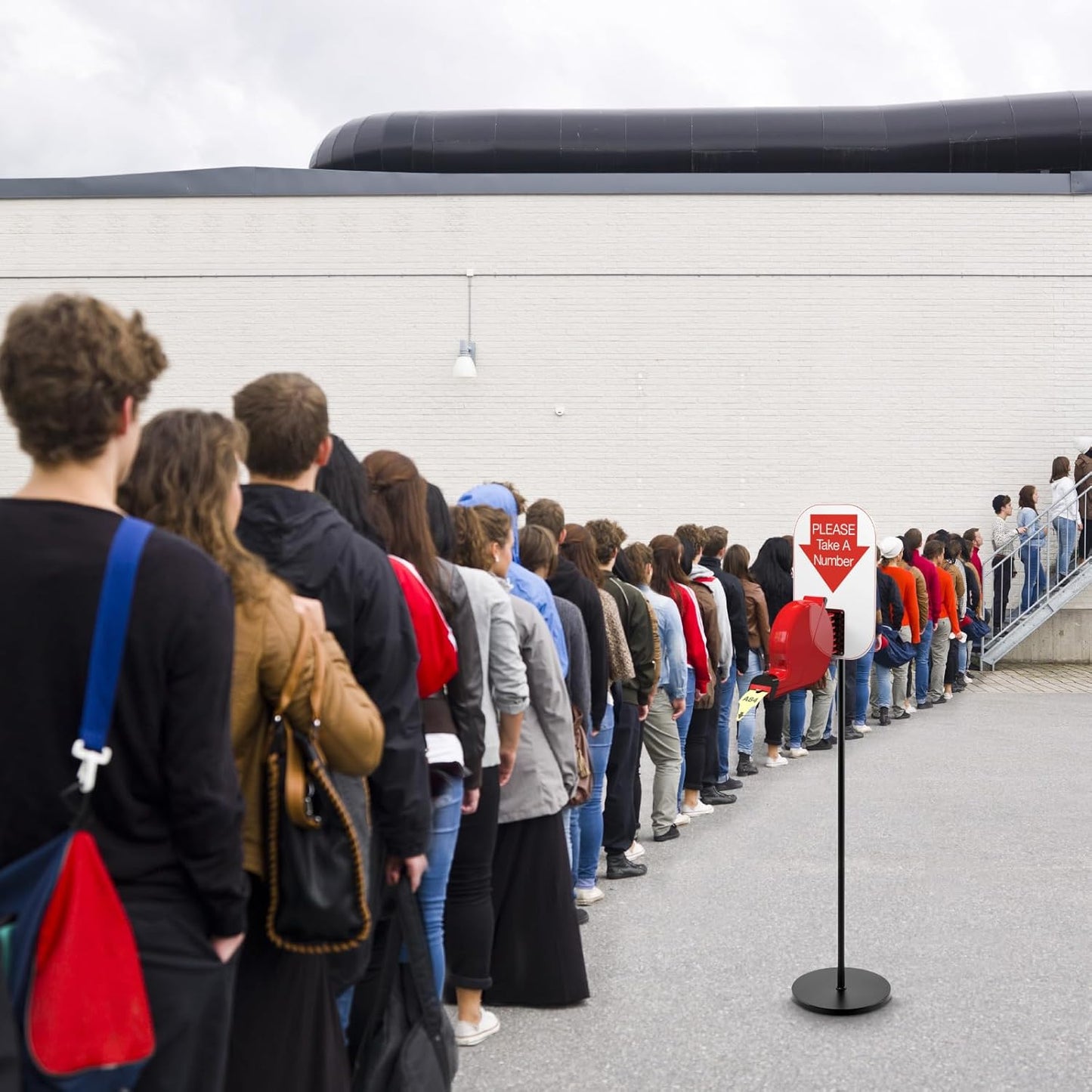 52 Inch Floor Stand for Take a Number System Ticket Dispenser and Sign, Heavy Duty Ticket Dispenser Holder with Round Base Mounting Hardware 4 cm Hole Space for Gag Gift Queue