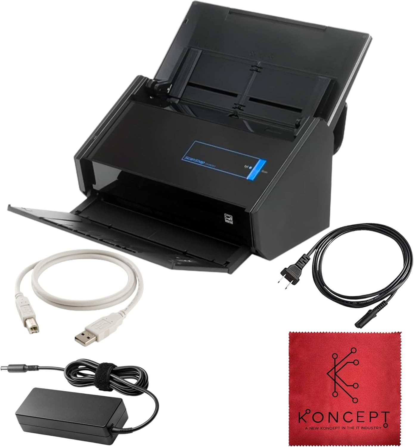 IX500 Fujitsu Scansnap Receipt Scanner for Mac & PC - USB High Speed Cloud Enabled Document, Photo Scanners - ADF with Duplex Scanning - Comes with 16v, USB 3.0 Cable (Renewed)