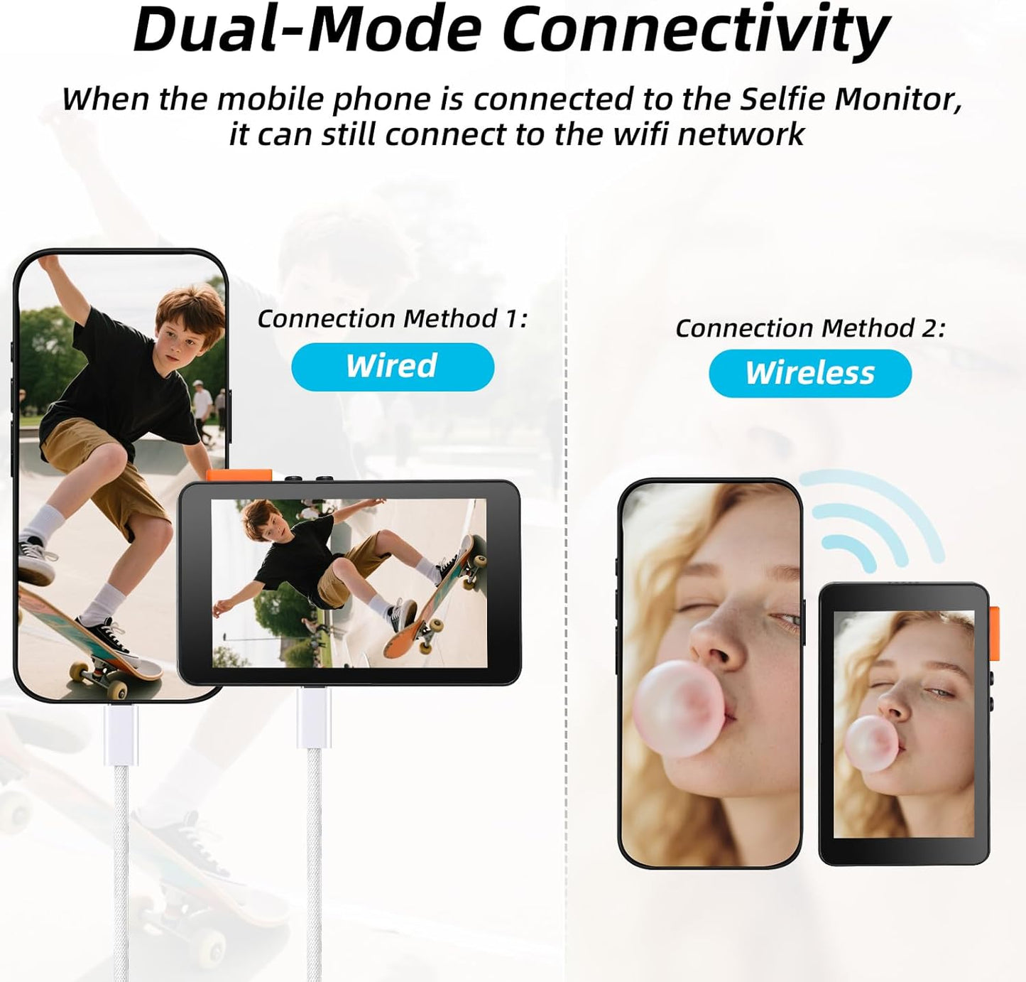 koolertron Magnetic Vlog Selfie Monitor with Speaker - No Delay Screen for iPhon/Android,for TikTok Live Streaming & YouTube, Portable Flip Camera Monitor, Compatible with Most Smartphones