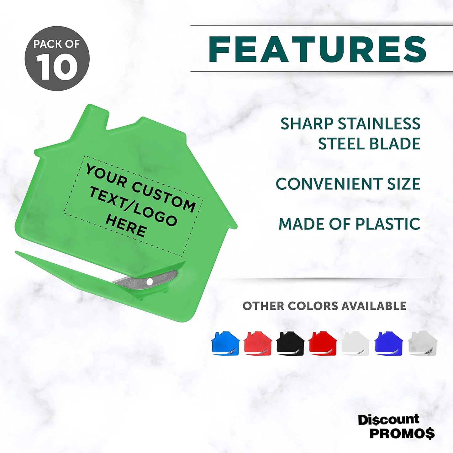 Custom House Letter Openers Set of 10, Personalized Bulk Pack - Perfect for Home or Office - TGreen