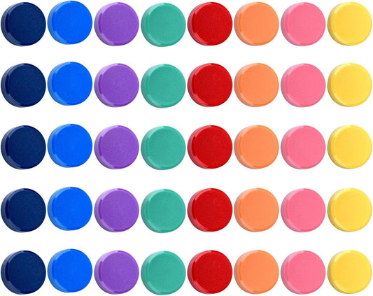 40 Pack Small Fridge Magnets,20MM Colorful Round Magnets for Whiteboard, 8 Colors Refrigerator Magnet,Small Cute Magnet for Decorative Locker Kitchen Office