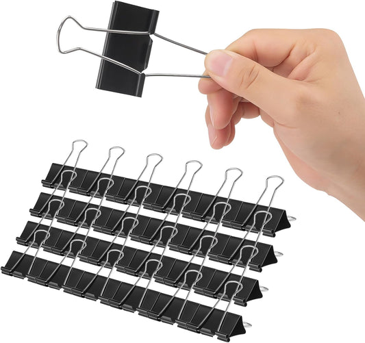 2 Inch 32 Pack Extra Large Binder Clips, Jumbo Paper Clips, Big Paper Clamps, Binder Clips Large Size for Home, School and Office Supplies
