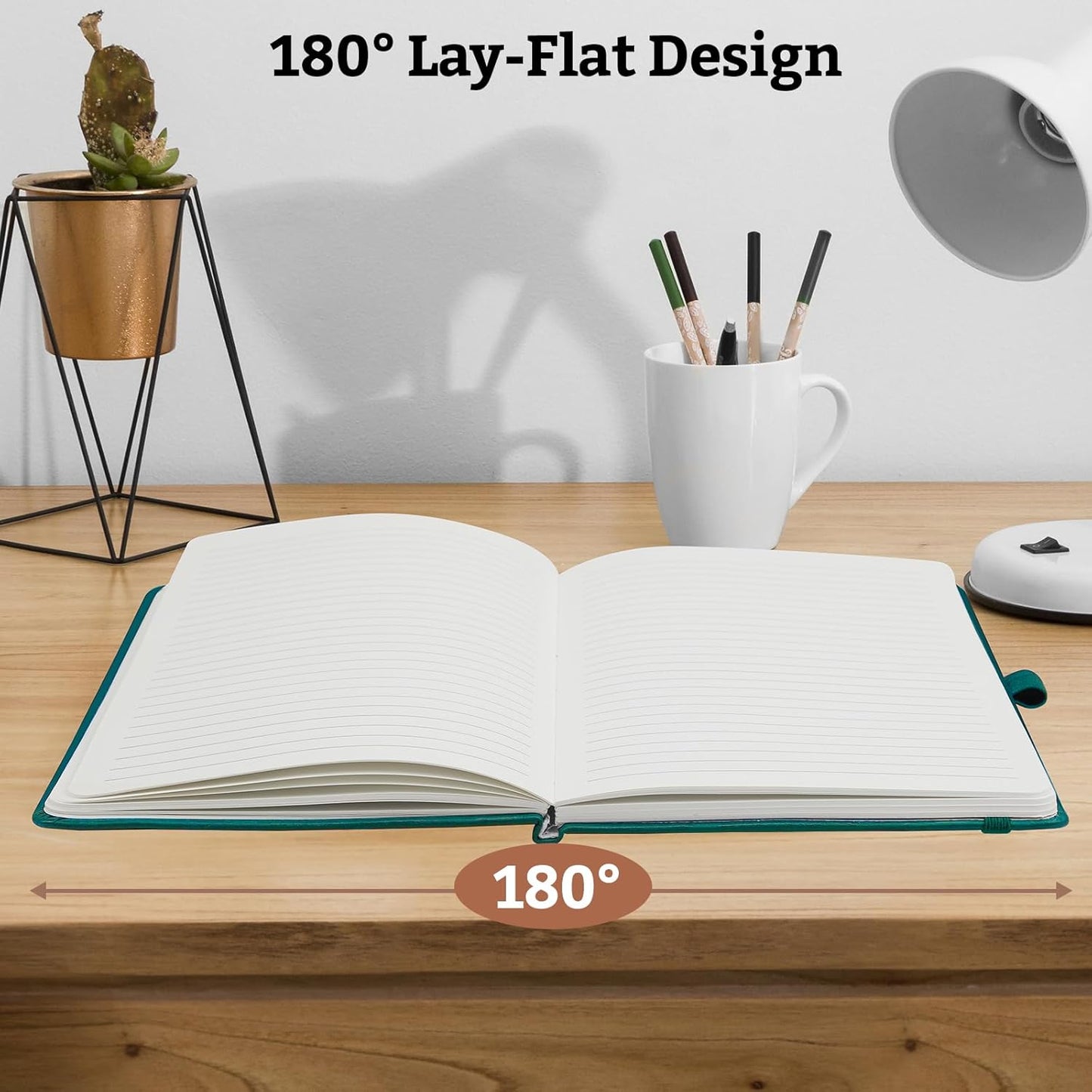 2Pack Lined Hardcover Journal Notebook, A5 192 Pages 100Gsm Thick Paper College Ruled for School,Note Taking,Work,Diary，5.7"*8.3",Turquoise