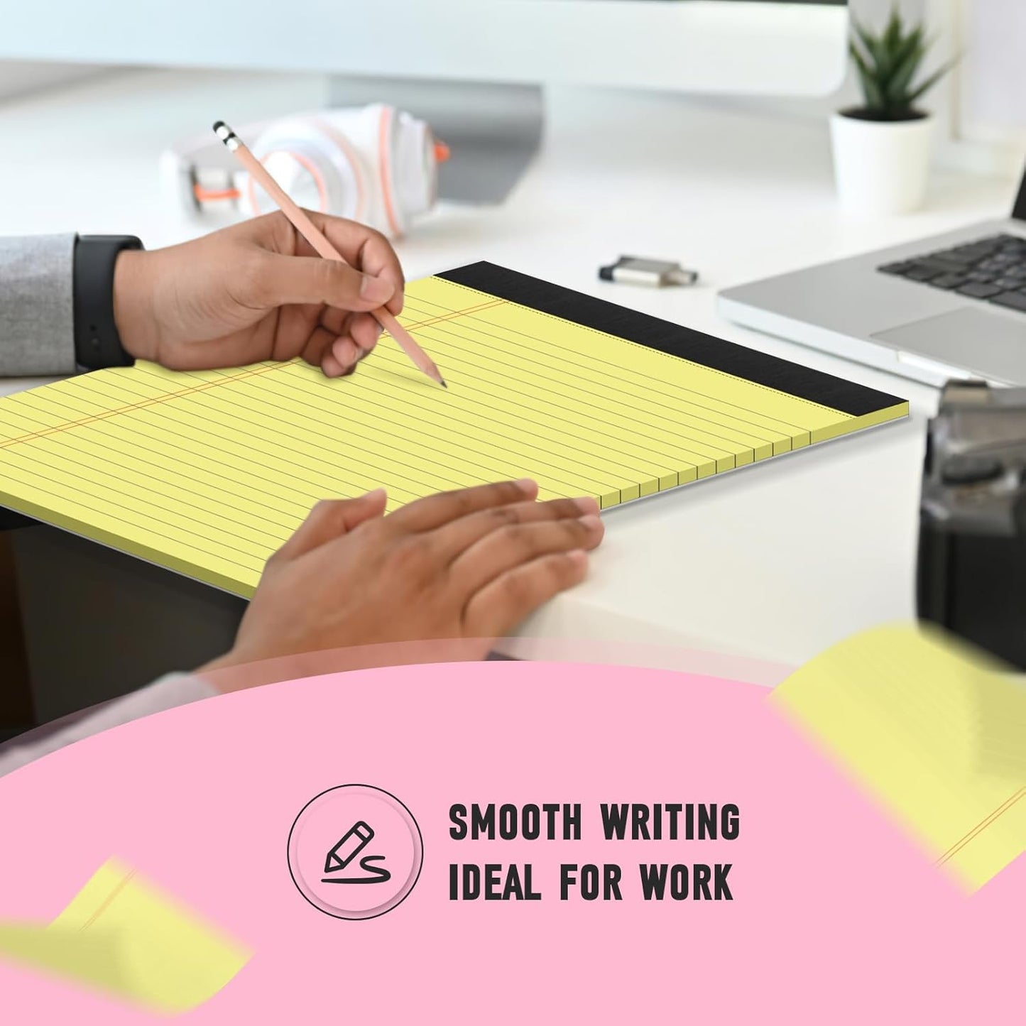 8.5 x 11 Legal Pads, Colored Legal Pads, Wide Ruled, 24 Pack Note Pads 8.5 x 11, Multicolor Perforated Note Pads with Sturdy White Back, Writing Pad,30 Sheets Per Notepad for School, Home, Office