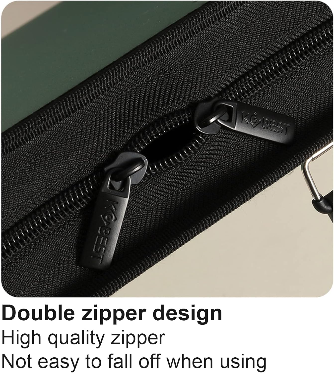 Acocony 11x17 Portfolio with Zipper Closure PP Material Oxford Cloth Edge Waterproof Green 1 Pack