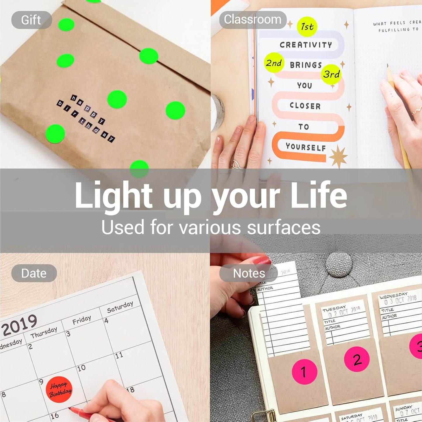 1 Inch Circle Dot Stickers 4000PCS Color Coding Thermal Labels Dots Writable Printable Small Round Stickers for Office, Classroom, Inventory, Garage, Organizing Storage, 4 Colors Mixed Color