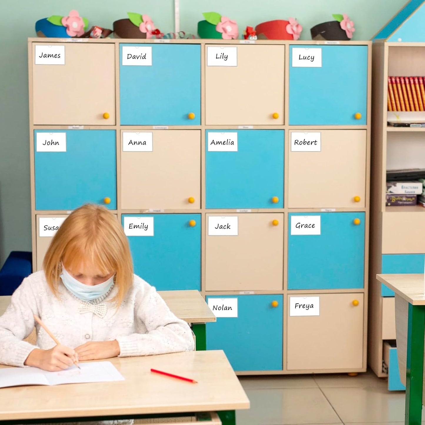 52 Pack Clear Adhesive 3" x 5" Index Card Pockets with Top Open, Plastic Card Sleeves Index Card Holder for Organizing Storage Bins, Library Cards, Notes, Drawer