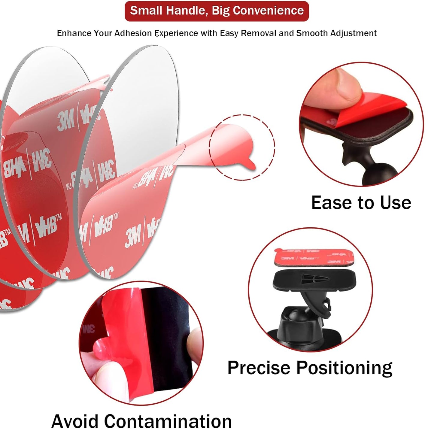 3M Double Sided Adhesive Pads Heavy Duty VHB 2" x 2" 0.02in Thick 40 PCS Clear 4905 Square Sticky Mounting Strong Adhesive Waterproof Foam Tape for Home Office Car Deco