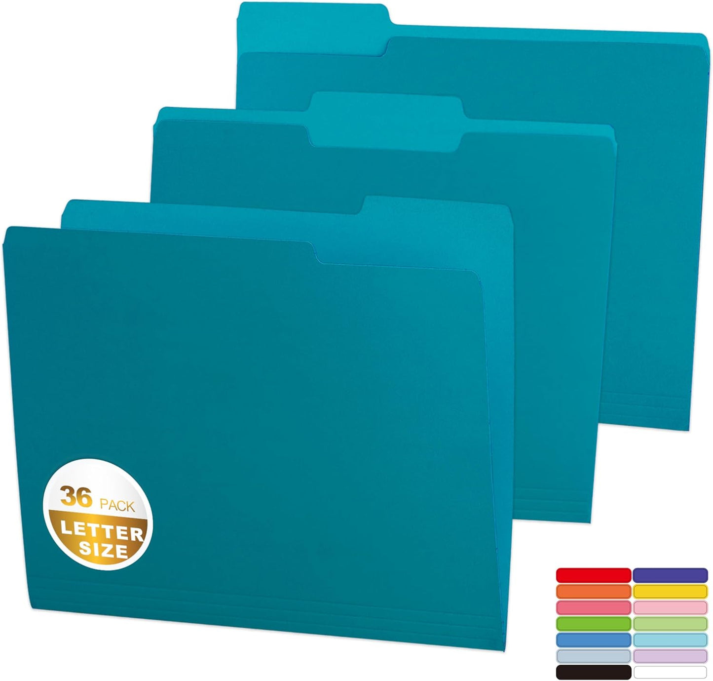 36 Packs Colored File Folders,Royal Blue File Folders Letter Size,1/3 Cut Tabs File Folder,Two-Tone File Folder,Manila File Folders for Office,School and Home,Organization
