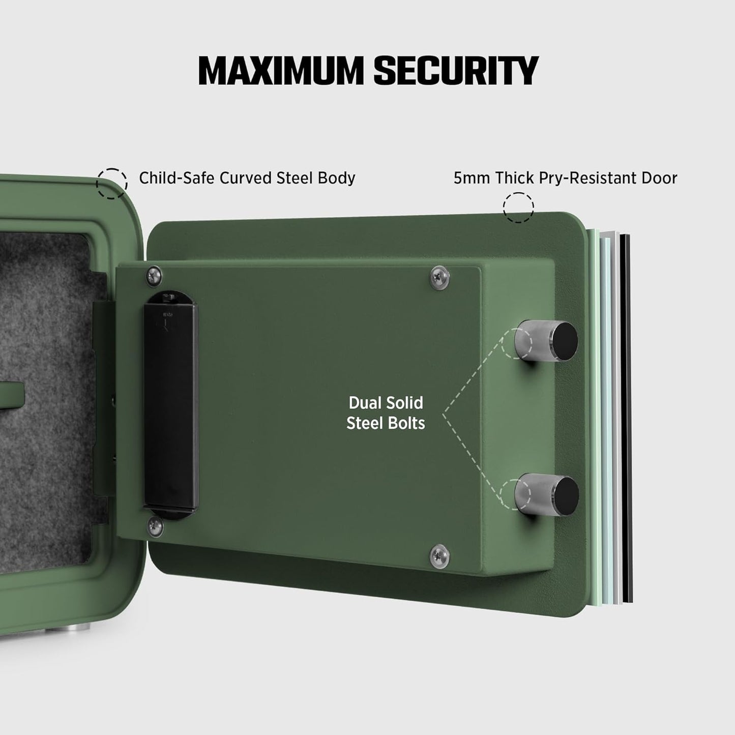 Home Safe Box, Digital Small Personal Safes, caja fuerte, Security Money Closet Electronic Lock Box with Keypad for Pistol Cash Jewelry, Document, Hotel, Dorm, Office (1.0cuft Green)