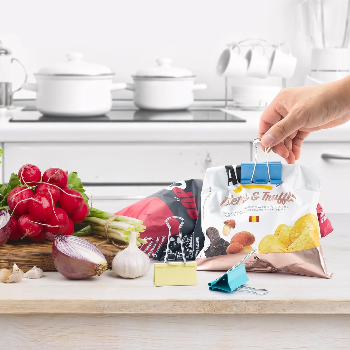 2 Inch 40 Pack Extra Large Binder Clips, Assorted Colors, Colored Jumbo Paper Clips, Big Paper Clamps, Binder Clips Large Size for Home, School and Office Supplies