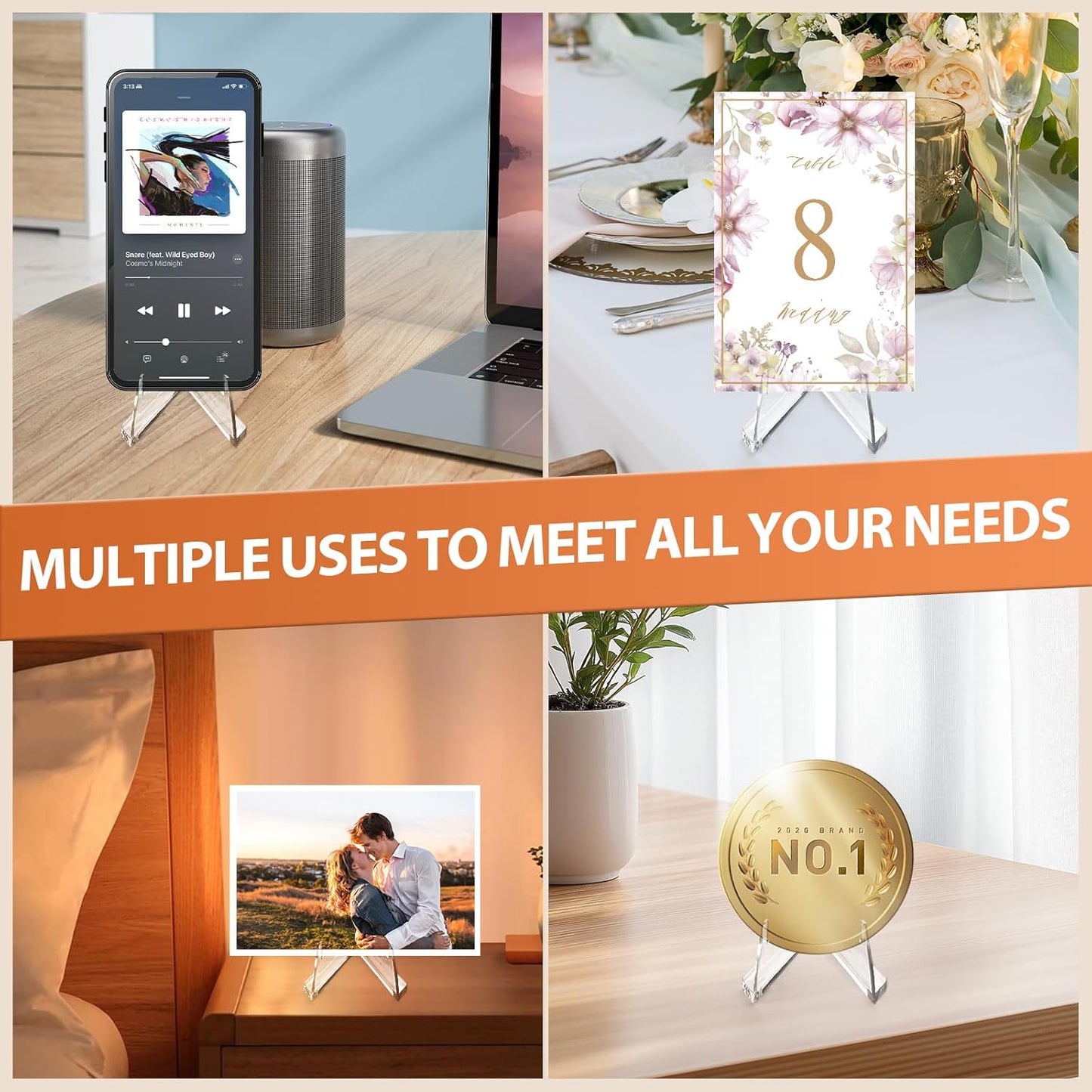 30 Packs Card Display Stand, Mini Clear Easel Stand Holder for Sports Coin Cards Reinforced Design Acrylic Versatile Use