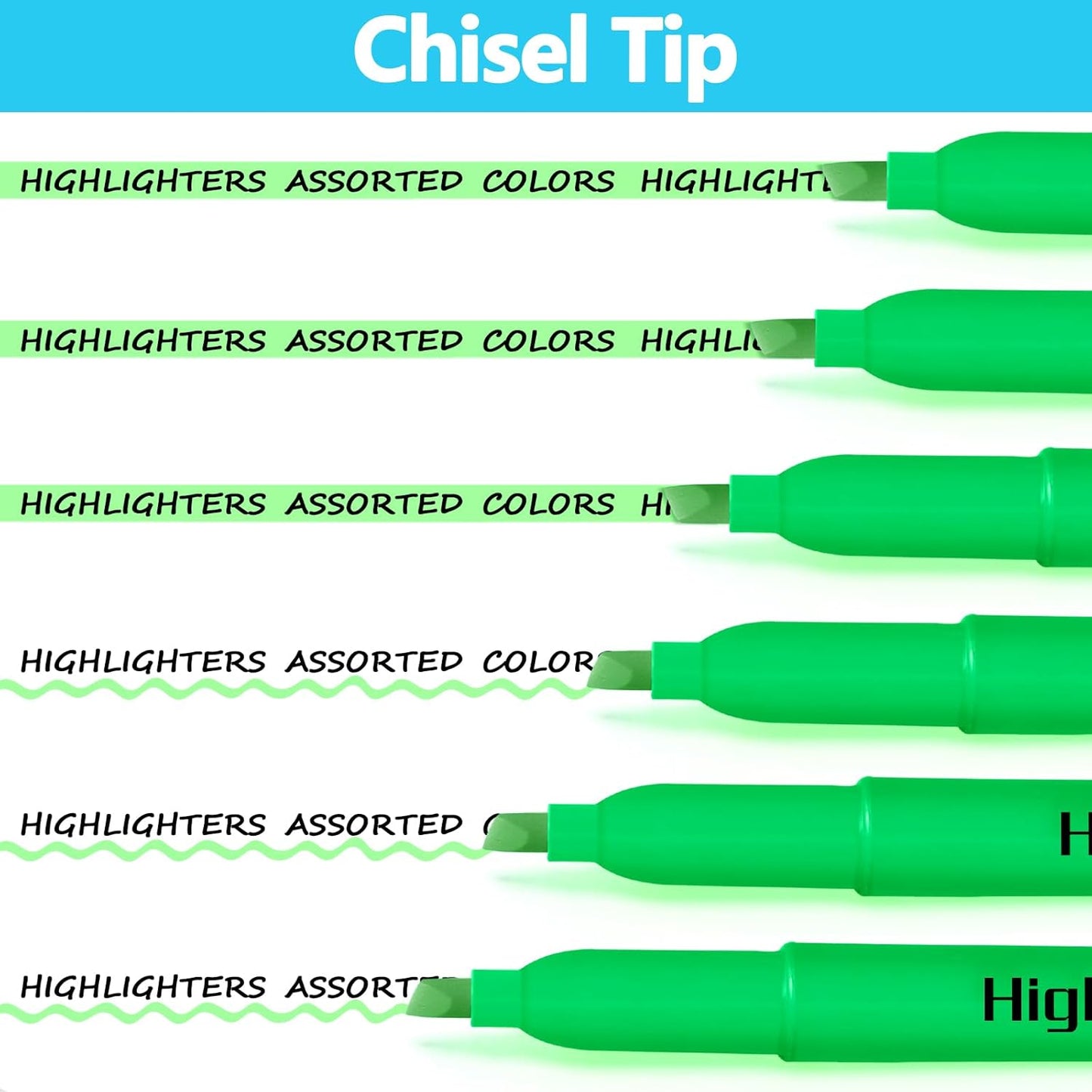 Highlighters Bulk - Quick-Dry No Bleed Markers for Office Classroom School Supplies Adults Kids Teachers Students (Green, 30)