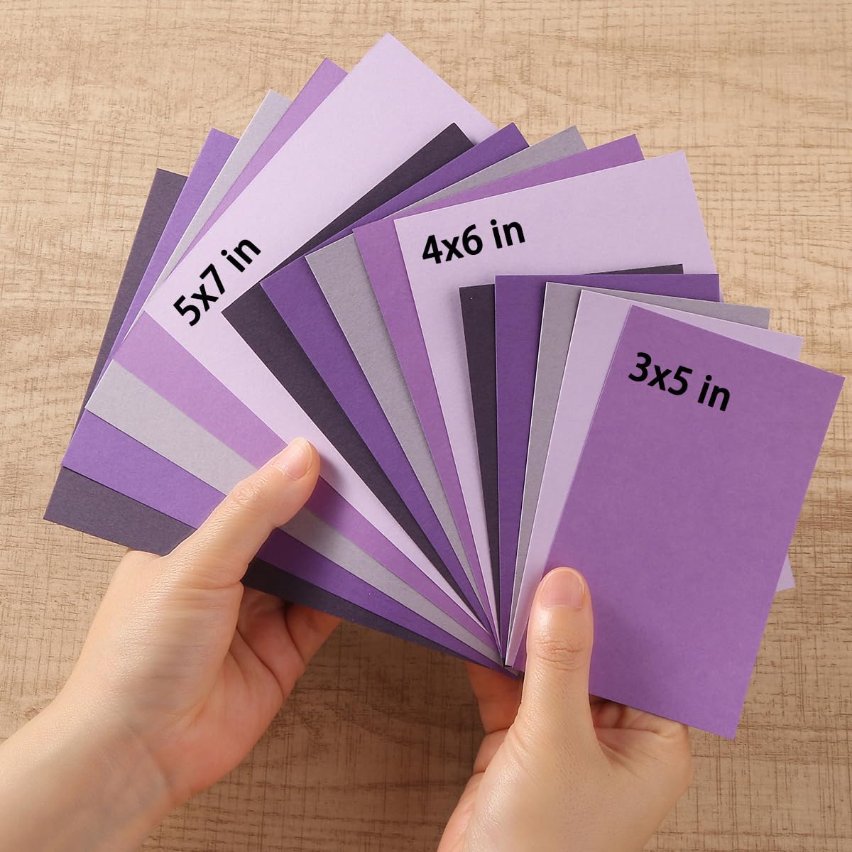 50 Sheets Colored Cardstock Paper 5 Colors, 250 GSM Heavy Card Stock for DIY Art Projects, Cards (Purple, 5x7)