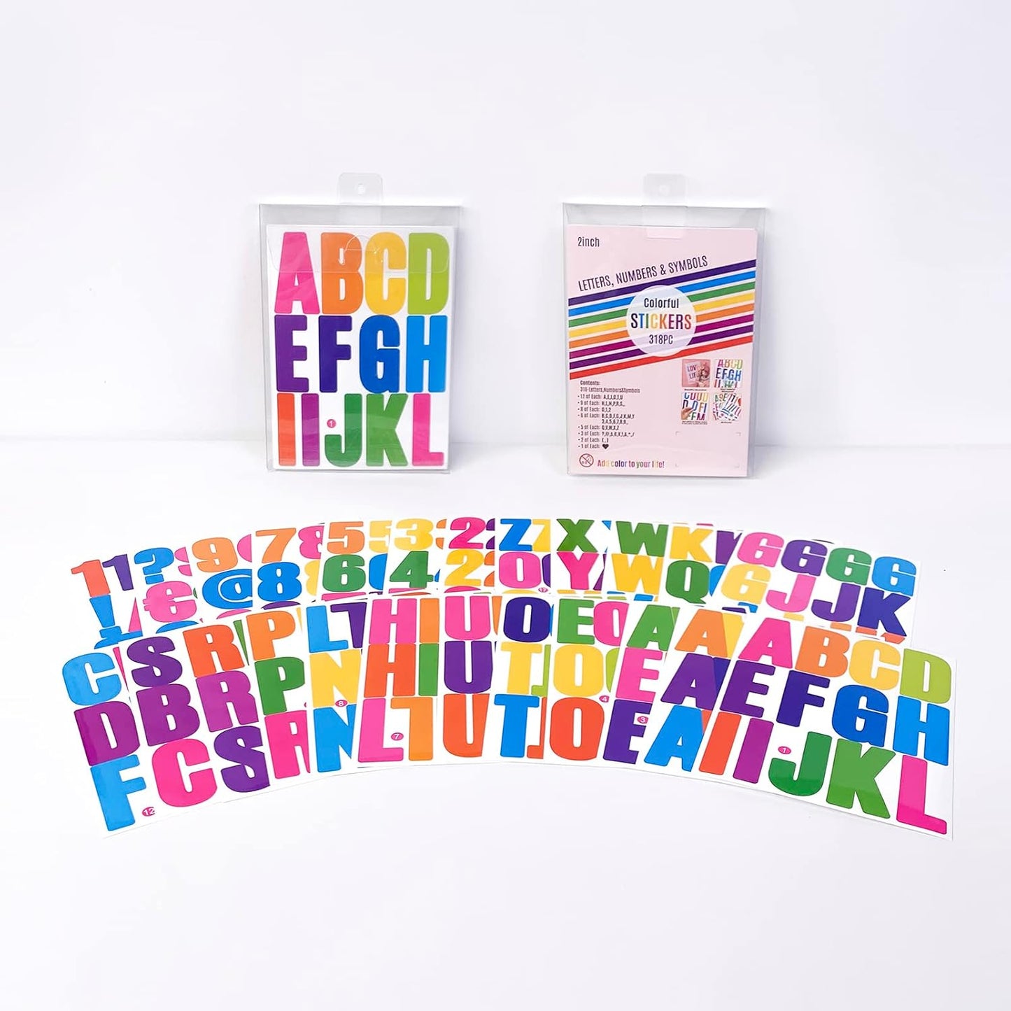 24 Sheets 2 Inch Self Adhesive Letters Stick on Vinyl Letters Capital Letter Stickers Alphabet Sticker Letter Number for Outdoor Poster Mailboxes Crafts