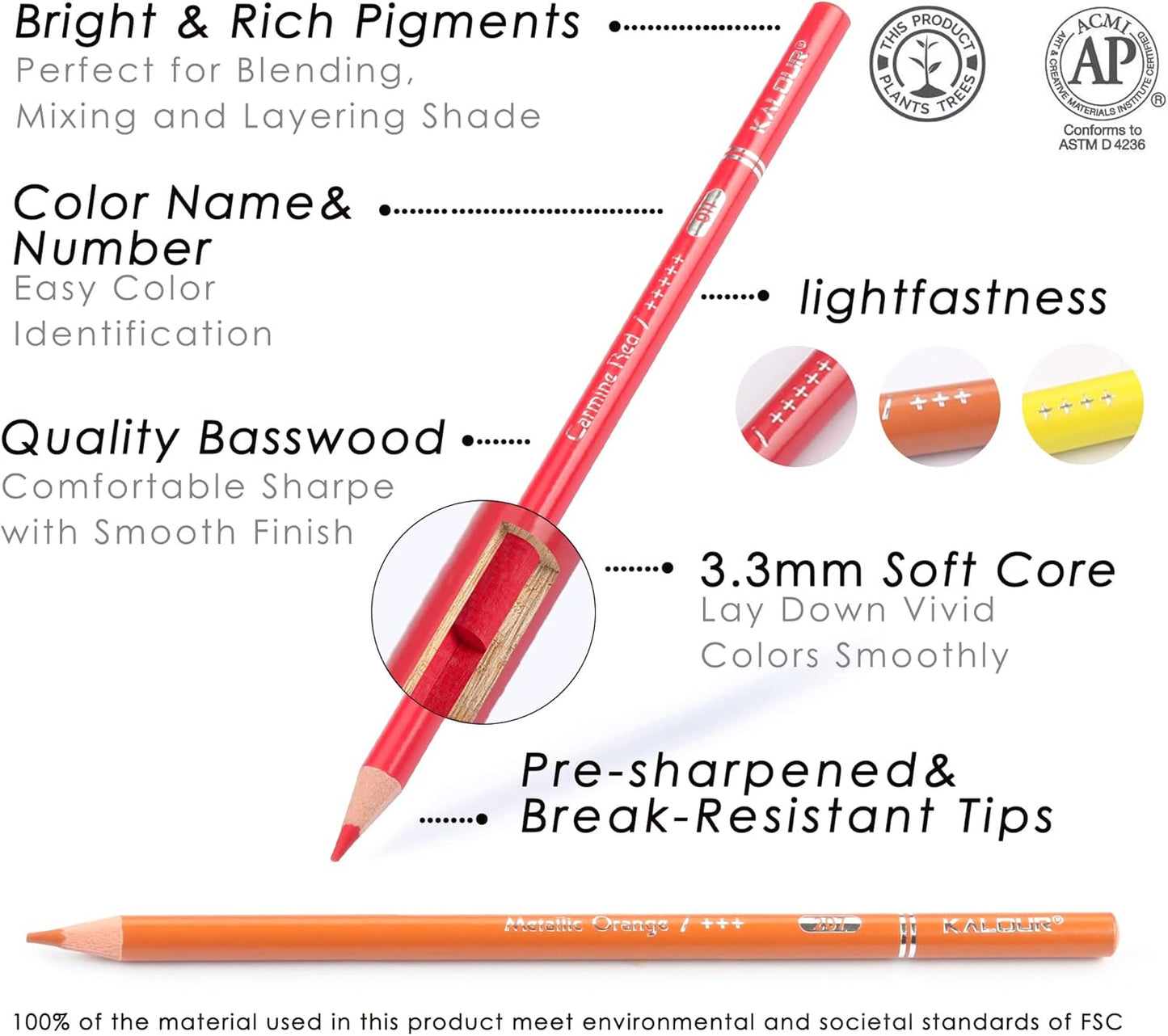 KALOUR 72 Colored Pencils for Adult Coloring Book,With Coloring Book,Zipper Slot Pencil Case,with Sharpener,Soft Core,7 Metallic Color,Ideal for Layering Blending,for Artists Beginners Kids(Pink)