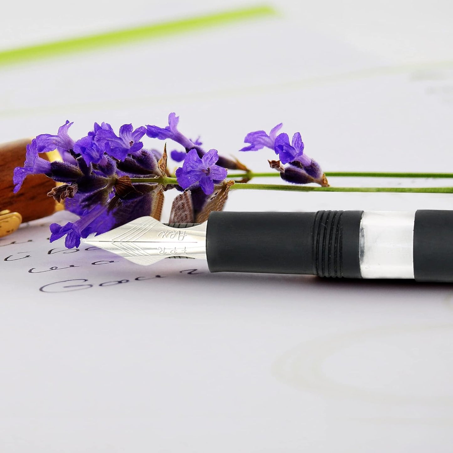 Jaipur V2 Piston Filled Refillable Fountain Pen - Black Ultra Flex Cursive Pen w/Stainless Steel Nib - Luxury Pens w/Acrylic Body & Ebonite Feed - Fountain Pens for Journaling & Calligraphy